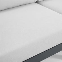 Outdoor Escape White Fabric Outdoor Patio Modular Sectional, Weather-Resistant Material, Contemporary Design, Comfortable Back, Seat Heights