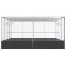 Makastle Bird Easy Assembly Aviary 164.6" x 163" x 83.5" Silver and Anthracite Galvanized Steel Outdoor with Cover