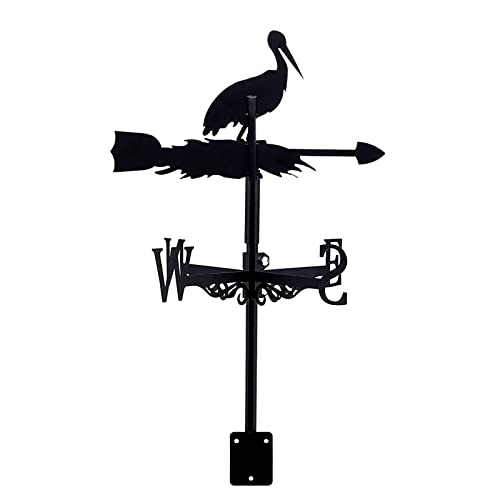 Weather Vane Cast Iron Rooster Chick Weathervane with Roof Mount Weathercock Windblown Flying Roof Garden Metal Decorations for Outdoor Farm Mount Yard Decor (Style 5) (Style 3)