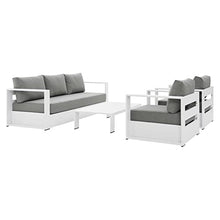 Modway Tahoe Outdoor Patio 4-Piece Set White Gray