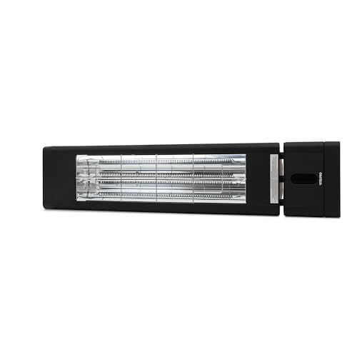 Stelpro Vivio 1500W Infrared Patio Heater – Outdoor/Indoor, IP65 Water-Resistant – Hardwired 120V – Remote Control – Carbon Filament Lamp – Aluminum Build – Black (SVI1501BK)