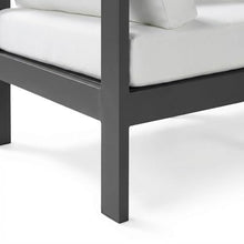 Outdoor Escape White Fabric Outdoor Patio Modular Sectional, Cushioned Seating, Weather-Resistant Material, Contemporary Style