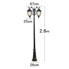 EliteBloom Outdoor Lamps for Patio Lamp Post Lights Outdoor, 2.35M Street Light 2-Lights Garden High Pole 1-Pac,