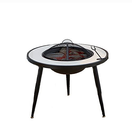Backyard Patio Garden Fireplace Wood Burning Fire Pit BBQ Grill Firepit Bowl Outdoor Fire Pits Garden with Grill Grate 2 in 1 Fireplace for Bonfire for Camping