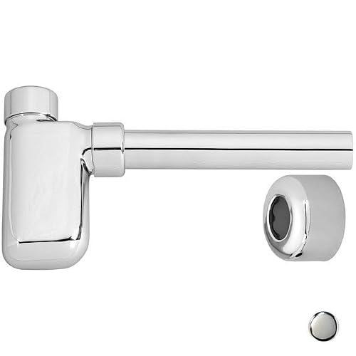 1.25 in. x 1.25 in. Flat Euro Trap with Box Flange - Polished Chrome