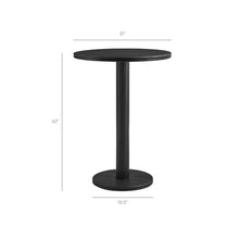 Modway Neo 31 Inch Round Wood Indoor Outdoor Bar Table in Black - High Top Pedestal Bistro Table for Patio Or Kitchen