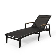 Christopher Knight Home Teresa Outdoor Aluminum Chaise Lounge with Mesh Seating Set of 4 Black