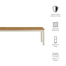 Modway Finn 63 Inch Outdoor Patio Dining Bench in Natural