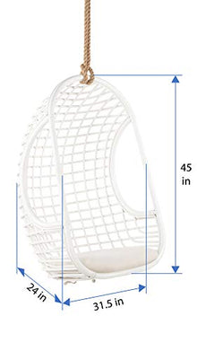 Kouboo Grid Rattan Hanging Chair, Hammock Chairs with Stands for Patio, Hanging Egg, Swings, Bedroom, Adjustable Height Resistant, Outdoor & Indoor, Home Decore, Natural