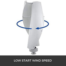 HENGJINGTR 24V,10000W 2 Blades Vertical Axis Winds Turbine with Controller 12V 24V 48V Low-Noise Windmill Generator, Vertical Axis, for Marine, RV, Home (White)
