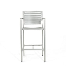 Christopher Knight Home Tammy Coral Outdoor Silver Rust-Proof Aluminum Barstools Set of 4 Silver