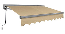 ADVANING Classic Series 8'X7' Manual Retractable Awning, 100% Acrylic UV+ Sun Shade Canopy, Light Taupe (Solid), MA0807-A013H