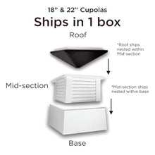 Good Directions Westport Vinyl Aluminum Roof Square Cupola 48" x 79" White and Black
