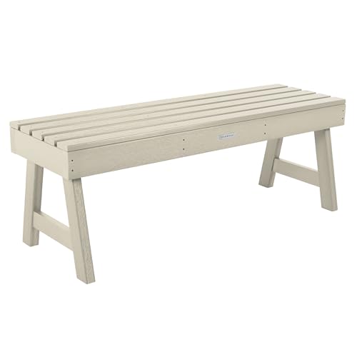 highwood AD-BENN4-WAE Weatherly Backless Bench, 4-Feet, Whitewash