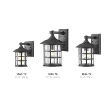 Hinkley Freeport Coastal Elements Medium Wall Mount Outdoor Lantern, Composite, New England Design, Clear Seedy Glass, Fade Resistant, Textured Black Finish