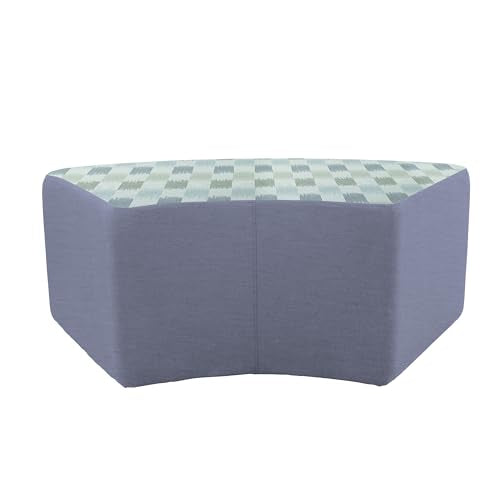 FDP 24" x 48" S-Curve Oversized Outdoor Ottoman Featuring Sunbrella Two-Tone - Weather-Resistant, Fade-Resistant, Assembled Patio Furniture for Backyard, Poolside Seating, 18" H - Mist/Haze