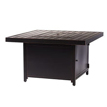 Oakland Living Square 42 in. x 42 in. Aluminum Propane Fire Pit Table with Glass Beads, Two Covers, Lid, 57,000 BTUs in Copper Finish