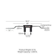 Titan Fitness Rackable Safety Squat Olympic Bar 1,500 LB Shoulder and Arm Pads Balanced Camber Design