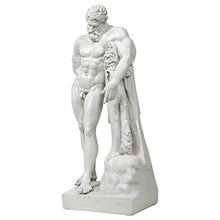 Design Toscano Farnese Hercules Greek Hero, Man of Strength Indoor/Outdoor Garden Statue, 30 inches tall, Cast Stone Resin, Antique Stone Finish