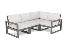 POLYWOOD® Edge 4-Piece Modular Deep Seating Set in Slate Grey/Natural Linen