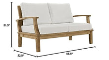 ModwayEEI-1144-NAT-WHI-SETMarina Premium Grade A Teak Wood Outdoor Patio Loveseat Natural White