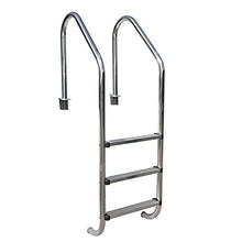 Swimming Pool Escalator Stainless Steel with Three-Step Anti-Slip Pattern Pedal Swimming Pool Safety Launching Bracket handrail Climbing Ladder (Silver 155cm)