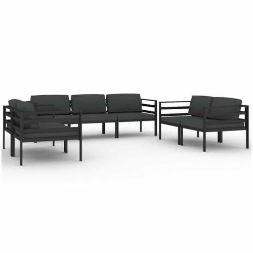 RJPLMFV 7 Piece Patio Lounge Set with Cushions Aluminum Anthracite