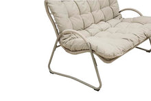 Outdoor PE Rattan Double Chair Loveseat with Cushioned Seat, Metal Frame, Curved Armrests, Woven Patio Bench Sofa for Porch Garden Poolside Balcony Backyard Conversation Lounging Relaxation