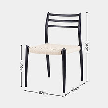 TEMKIN Home Dining Chair, Rattan Solid Wood Seat, Patio Garden Leisure Chair, Outdoors Rattan Sunlounger, Lazy Home Backrest Wicker Chair