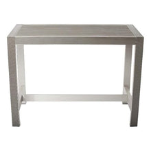 Pemberly Row Modern Aluminum Outdoor Bar Table, 59x28 in Top, Gray Finish, Durable Fade-Resistant Design, Large 43 in Height for Patio, Events, Parties