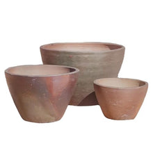Ten Thousand Pots Rustic Planter with Round Cone Design | Low Wide Plant Pot for Indoor and Outdoor Use