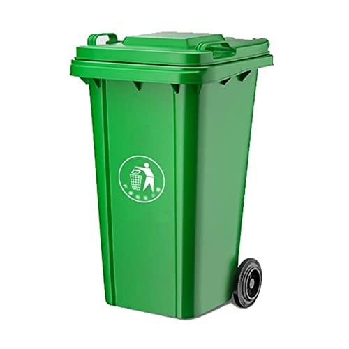 Outdoor Trash Can, Waste Container with Lid, Heavy-Duty Outdoor Garbage Can with Handles, Green, Heavy-Duty Construction, Perfect Back Yard, Deck, or Garage Trash Can ,Use in Outdoor or Commercial Pla