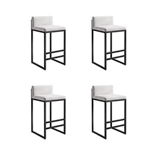 Natliedop Modern Upholstered Bar Stools Set of 4 White