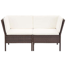 HNSMFPRE 6 Piece Patio Lounge Set with Cushions, Modular Outdoor PE Rattan Brown Seating for Patio