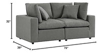 Modway Commix Overstuffed Outdoor Patio Loveseat in Charcoal