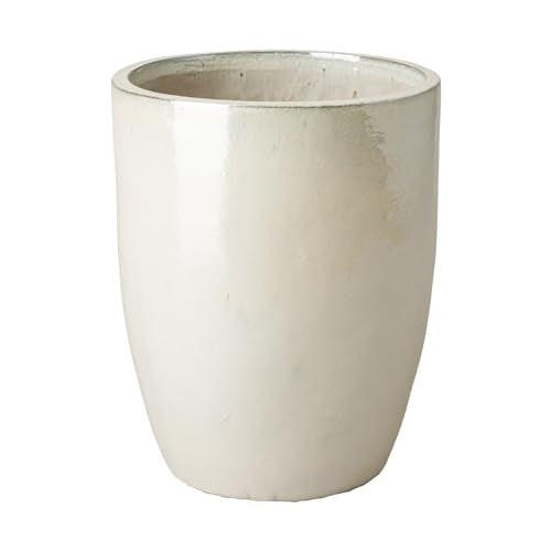 Emissary 19in Pearl White Stoneware Round Planter