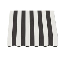 Awntech 3' San Francisco (40.5"-16"-30") Closed-Sided Fixed Awning, Black/White Stripe