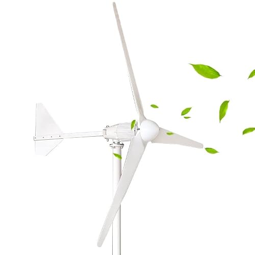 TQQEPOOL Wind Turbine Generator, 12V Wind Turbine Kit, 200W Wind Power Generator 3 Blades Auto Adjust Windward Direction Suitable(Not Included Mast)