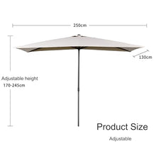 Awnings for Patio Waterproof,Adjustable Outdoor Umbrellas for Patio,Retractable Awning with Support Pole Stand,Sun Shade Awning Cover,for Backyard, Garden, Balcony,No Base (Color : Dark Brown 250CM)