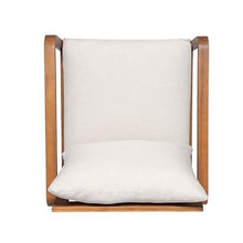 Christopher Knight Home Lewen Acacia Wood Lounge Chair Outdoor Set of 2 with Removable Cushion, Wooden Patio Accent Chair, Patio Garden Comfy Reading Chair, Teak+Beige