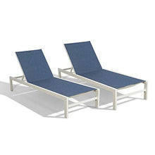 PEAK HOME FURNISHINGS 2-Piece Outdoor Aluminum Chaise Lounge Set Navy