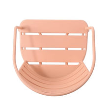Merax Bistro Table and Chairs Set of 2, Retro Iron Outdoor Bistro Set, Oval Tabletop Coffee Table Dining Chairs All-Weather Bistro Set for Porch Patio Balcony Lawn Garden (Coral Pink)