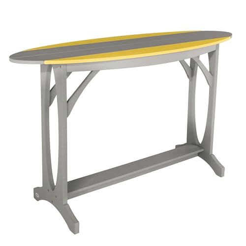 Bahia Verde Shoreline Surfboard Bar-Height Table, Cove Gray/Sunbeam Yellow