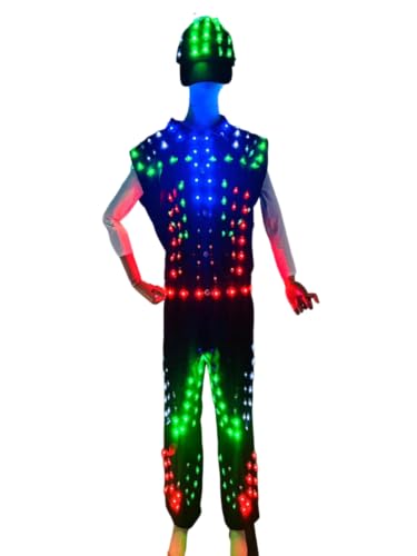 Earthradius LED Robot Costume Luminous Stage Dress Medium Black