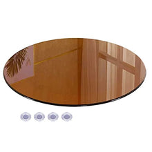 HDDNMLOH Round Tempered Glass Table Top for Outdoor Patio Transparent Black/Brown 40cm/50cm/60cm/80cm Rounded Edge Ideal for Kitchen Dining Tables or Coffee Table