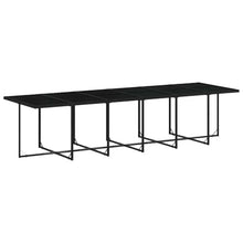 XHNIFBN 12-Seater Garden Dining Set, Large Outdoor Wicker Patio Furniture Set with Cushions and Tempered Glass Tabletop, PE Rattan Dining Table and Chair Set for Terrace, Black and Cream