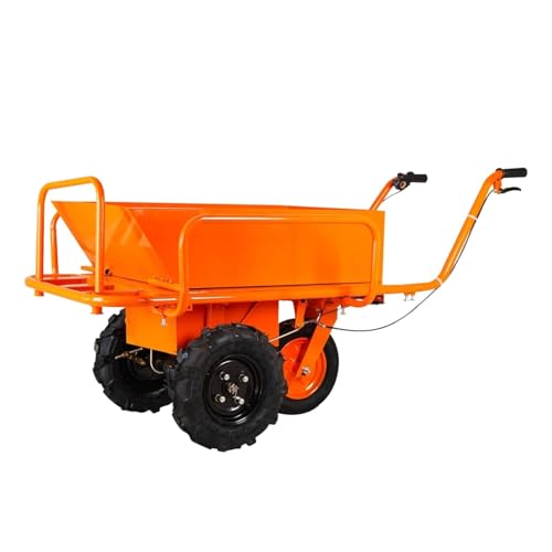 Coolpleasant Electric Wheelbarrow,400kg Capacity Heavy Duty Garden Cart with All Terrain Wheels,1500W Super Powerful Motor 48V&20AH Powered,for Garden Camping Outdoor Lawn Yard Farm Ranch