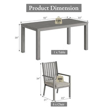 RoyalCraft Aluminum 7-Piece Patio Dining Set with Cushions Grey