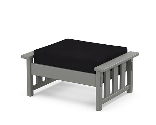 Martha Stewart by POLYWOOD® Acadia Deep Seating Ottoman in Slate Grey/Midnight Linen