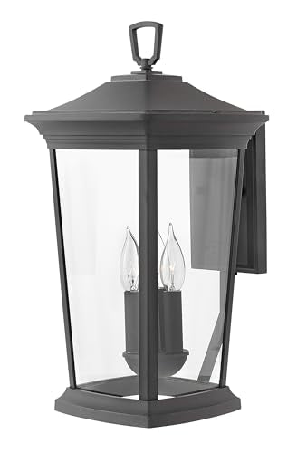 Hinkley Bromley Medium Outdoor Wall Mount Lantern, Museum Black Finish